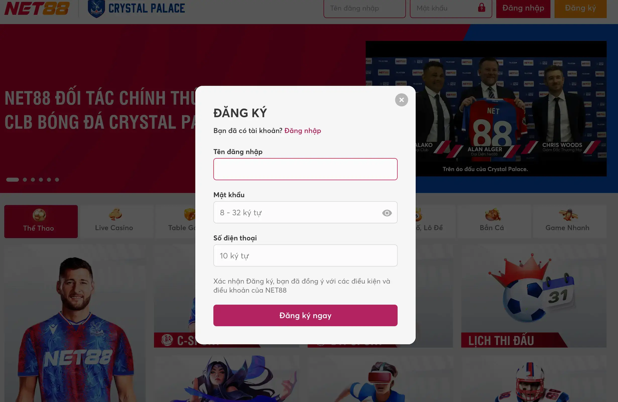 NET88 🏆〖XENICAL〗- Đăng Nhập Nhà Cái NET88 OFFTAILED 30 Click chọn đăng ký tài khoản