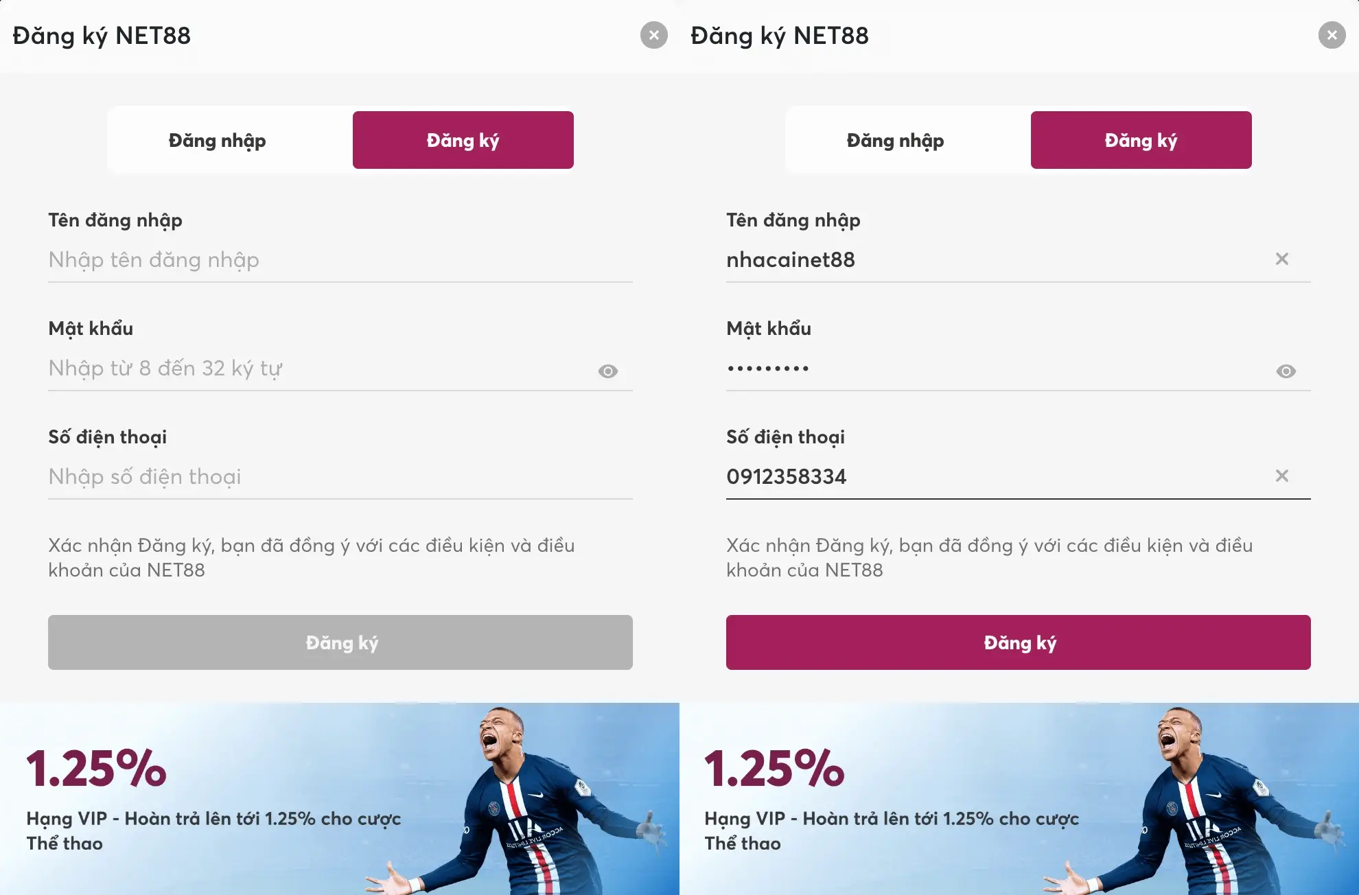 NET88 🏆〖XENICAL〗- Đăng Nhập Nhà Cái NET88 OFFTAILED 31 Điền thông tin đăng ký